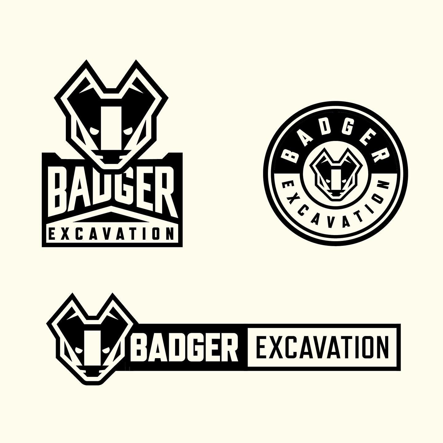 Unused concepts for Badger Excavation 🤫 
&mdash;&mdash;
@graphicreflectionssticker 
&mdash;&mdash;
&bull;
&bull;
&bull;
&bull;
#badgedesigns #typographydesign #branding #bremerton #construction #excavation #bluecollar