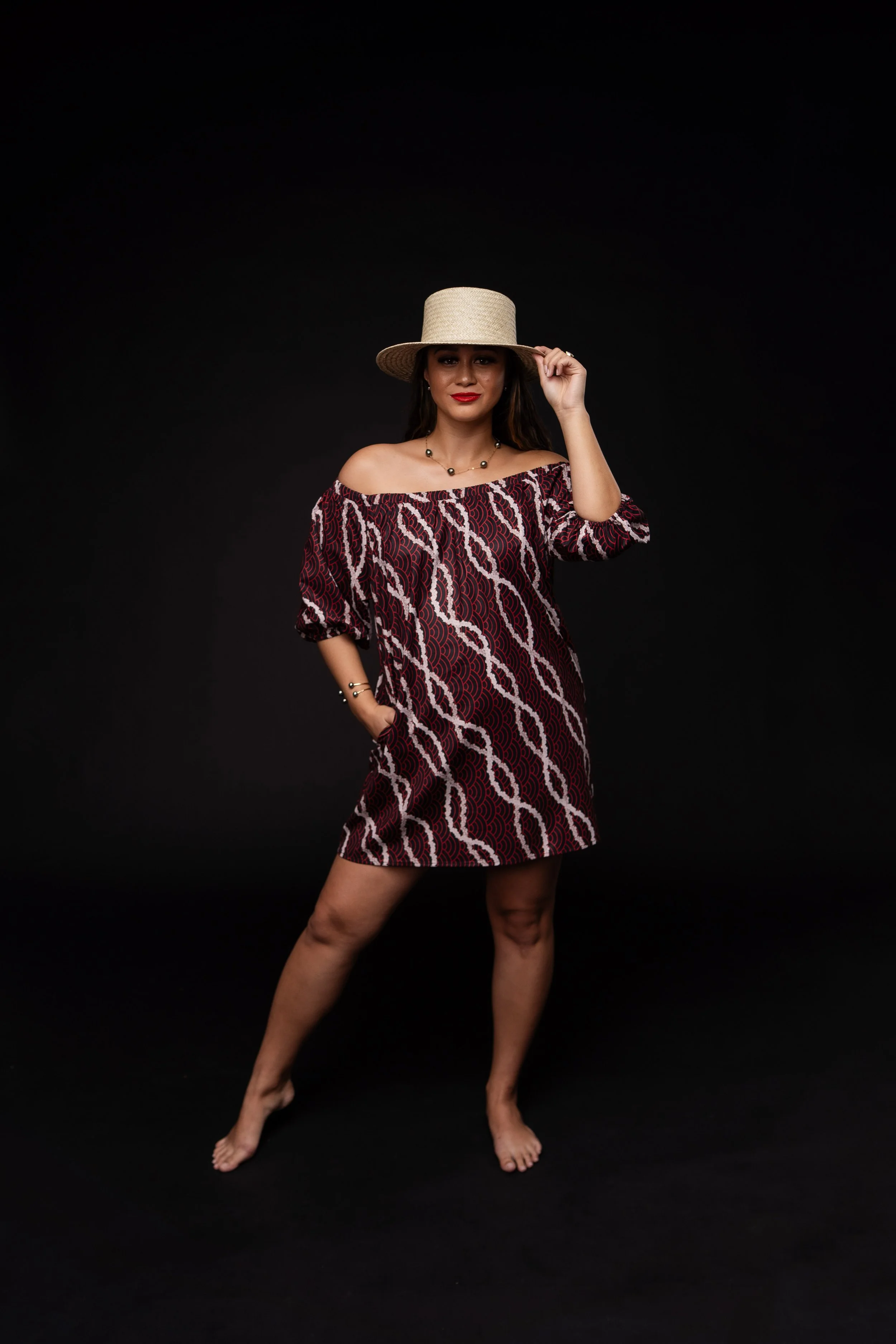 Hiwi Short Dress | Berry Wine | Pupu Aloha