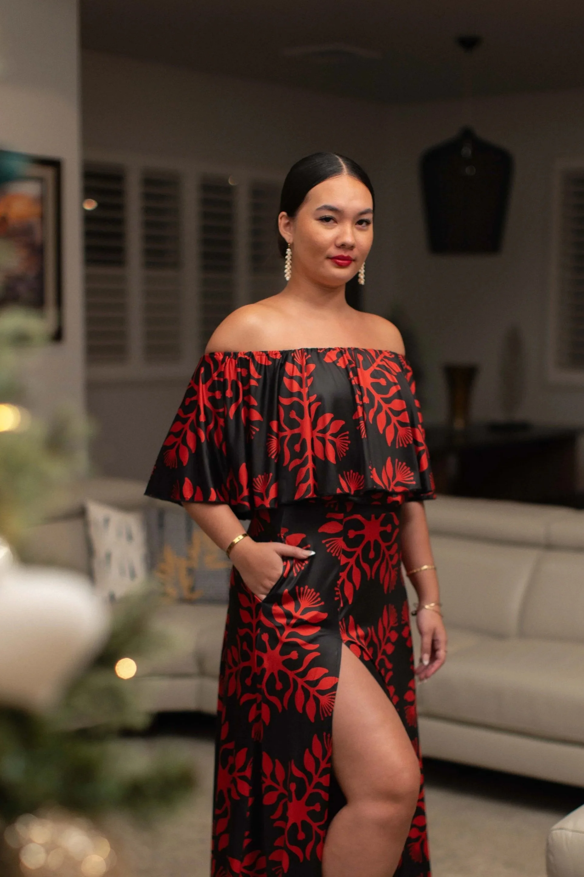 Tavahine Top | Red/Black | Liko Lehua