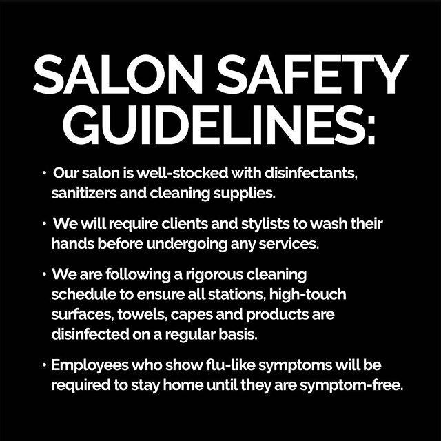 We are so excited to get back to work but safety is #1 please check out the Guidelines Think of others not just yourself #kindness goes a long way! .
.
#hairgoals #hairdo #salonlife #naturalhair #brazillianblowout #salon #hairsalon #hairstylist #styl