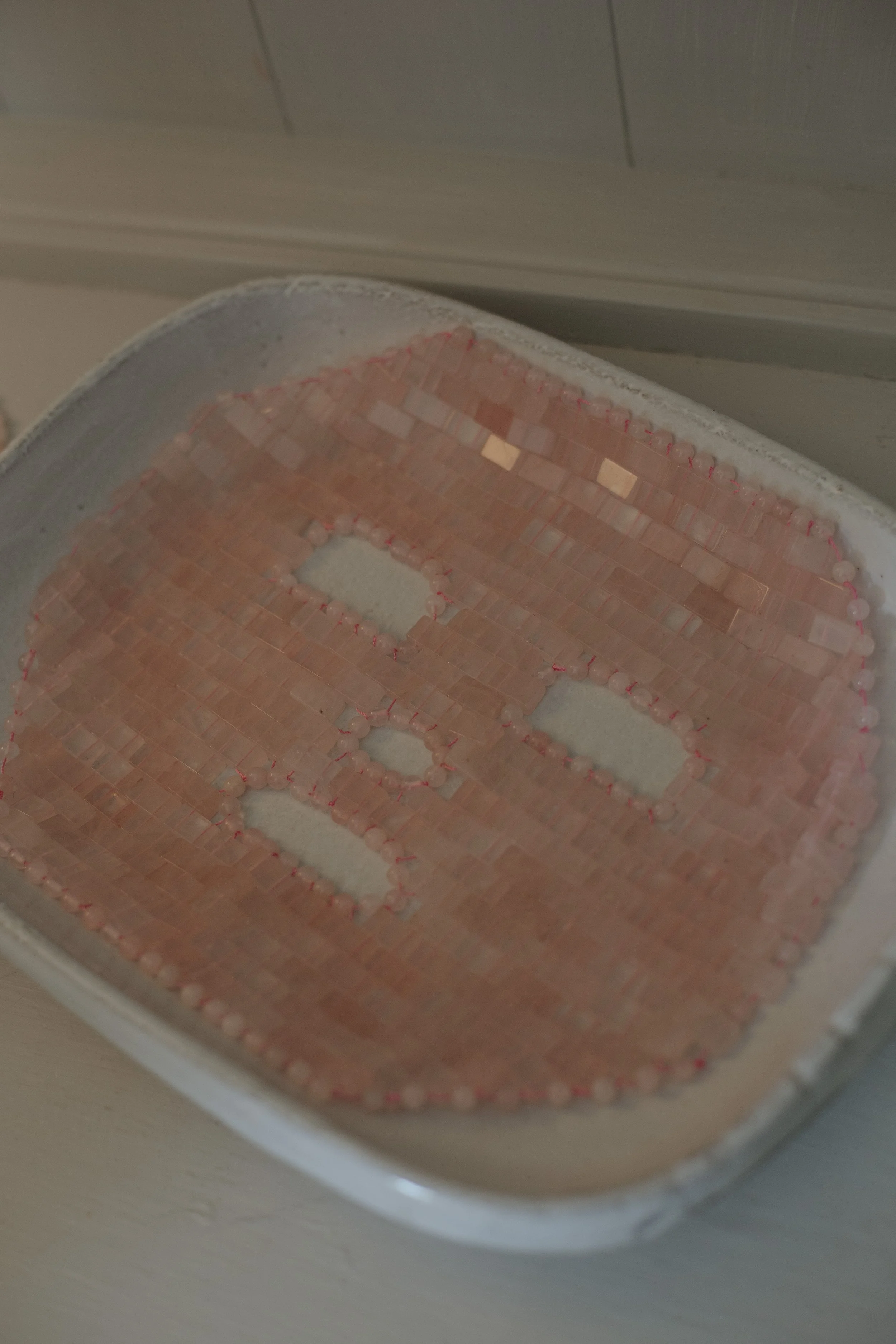 Rose quartz facial mask