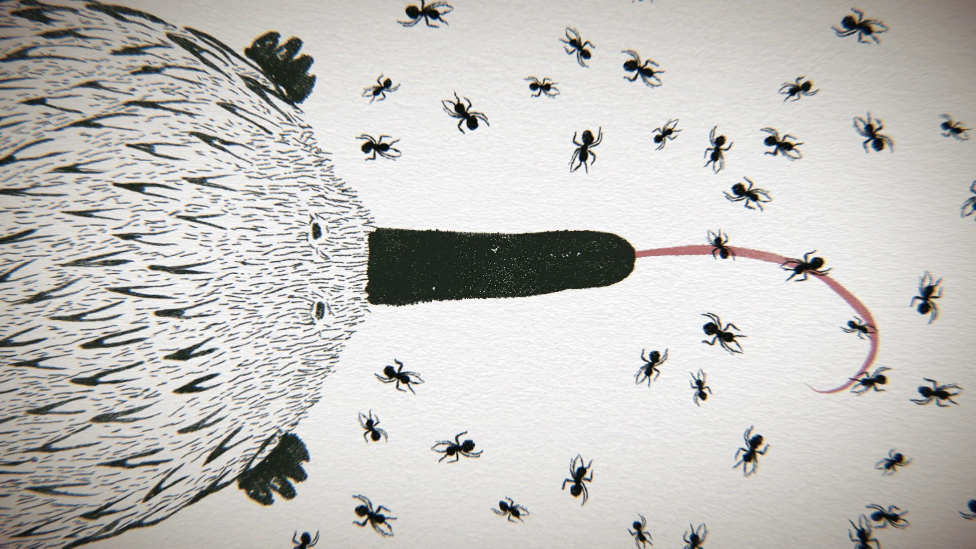 Still from There Is No I In Island, ‘Connected By The Sun’. Animation by Scott Baxter, artist Allan Mansell.