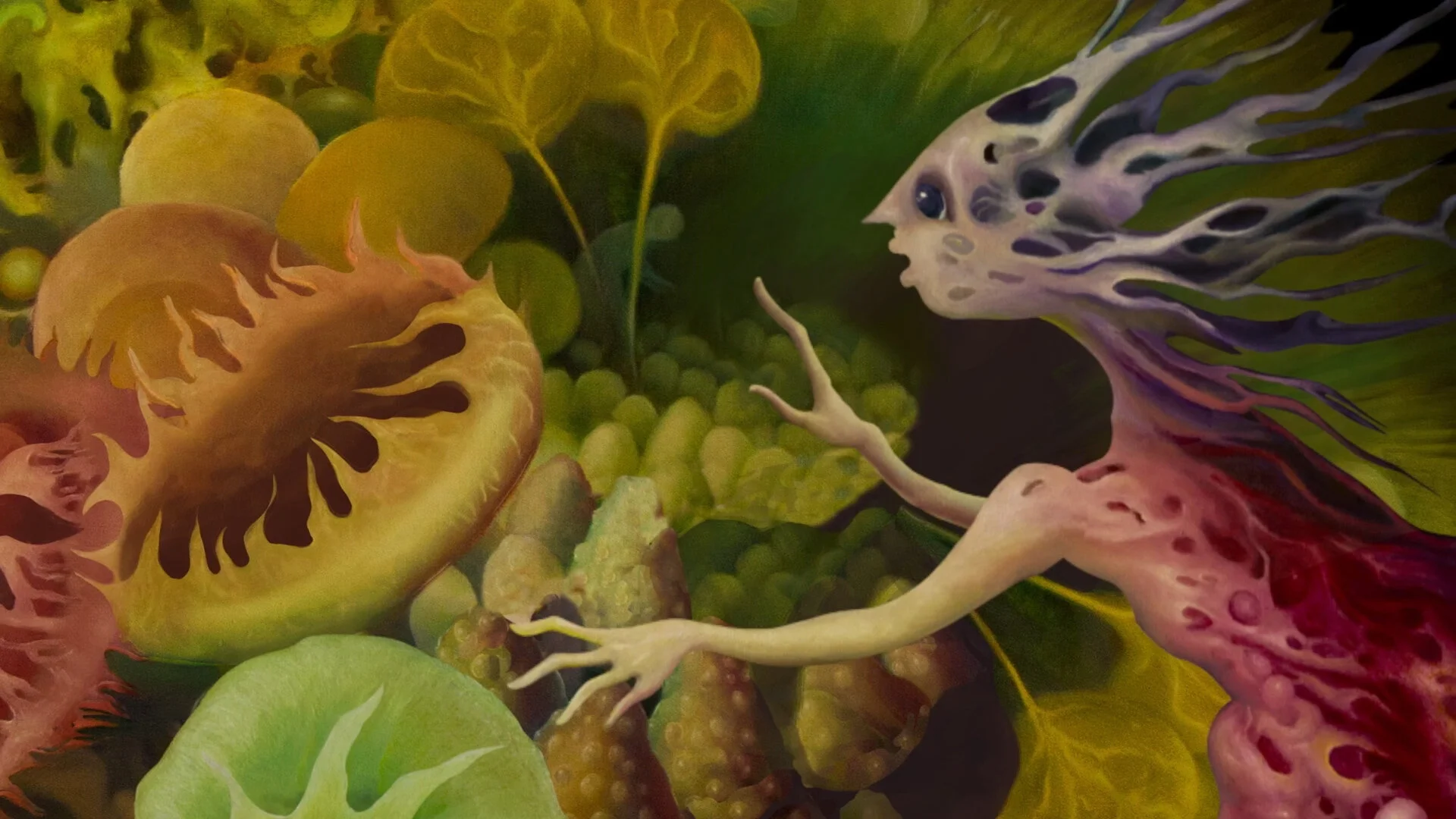 Still from There Is No I In Island, ‘Forest Of Fears’. Animation by Vivien Mason and Matt Daniels, artist Elizabeth Barsham.
