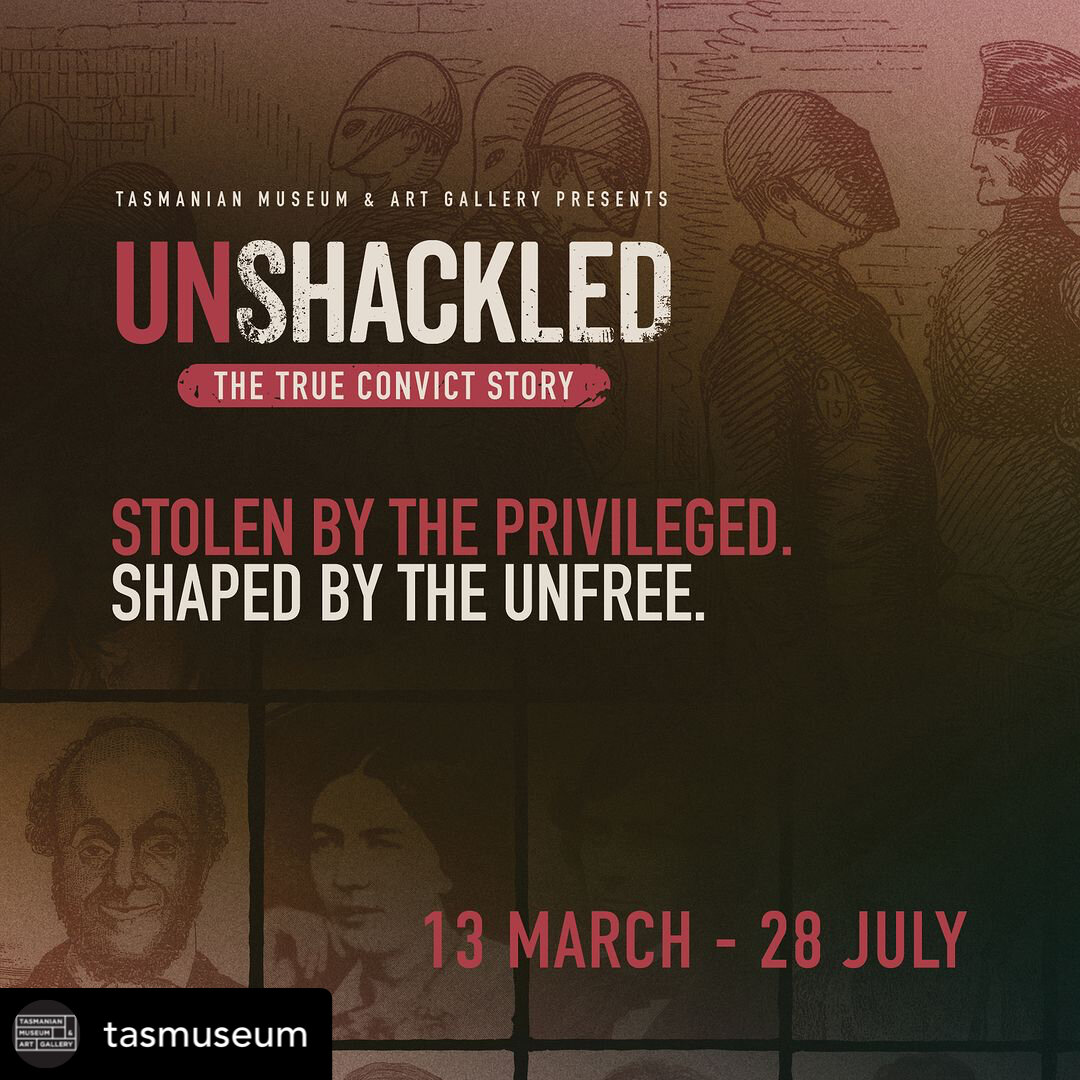 It was exciting to see the launch of Unshackled at the Tasmanian Museum and Art Gallery last week. If you have convict relatives it's definitely worth a look. So many hours of work went into the beautifully presented audiovisual elements, congratulat
