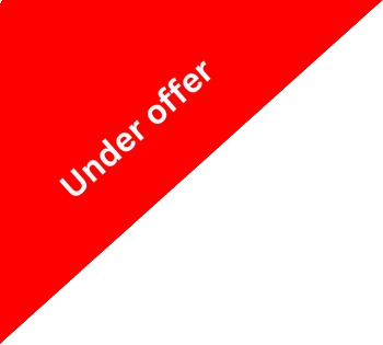 Red and black background with white diagonal text saying 'Under offer'.