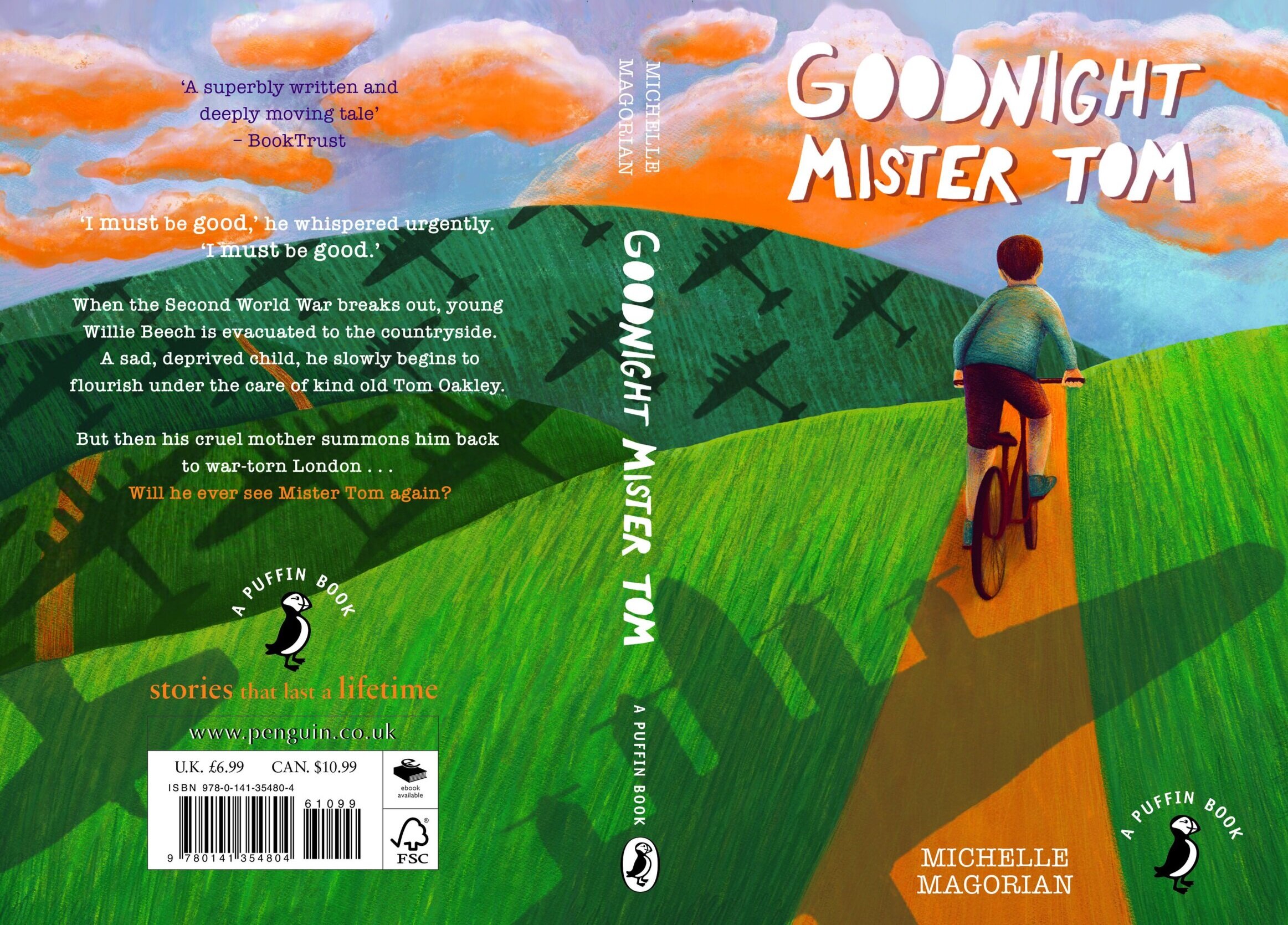 Book Cover Design for Michelle Magorian’s Goodnight Mr Tom, A children’s classic novel set during World War II. The story follows the life of a sad and deprived boy evauated from London to the country where he builds relationships and finds self bel