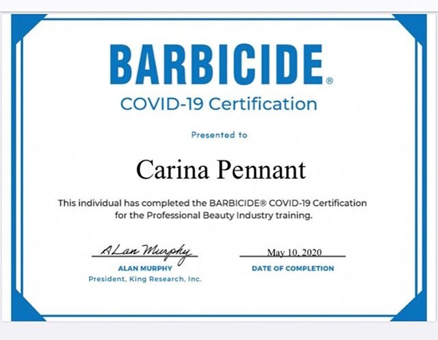 Hello Lovelies 
To ensure you are all aware myself &amp; the rest of the team are up to date with all the standardised precautionary measures against Covid-19 &amp; other infectious diseases as well as ensuring as ALWAYS that our tools &amp; equipmen