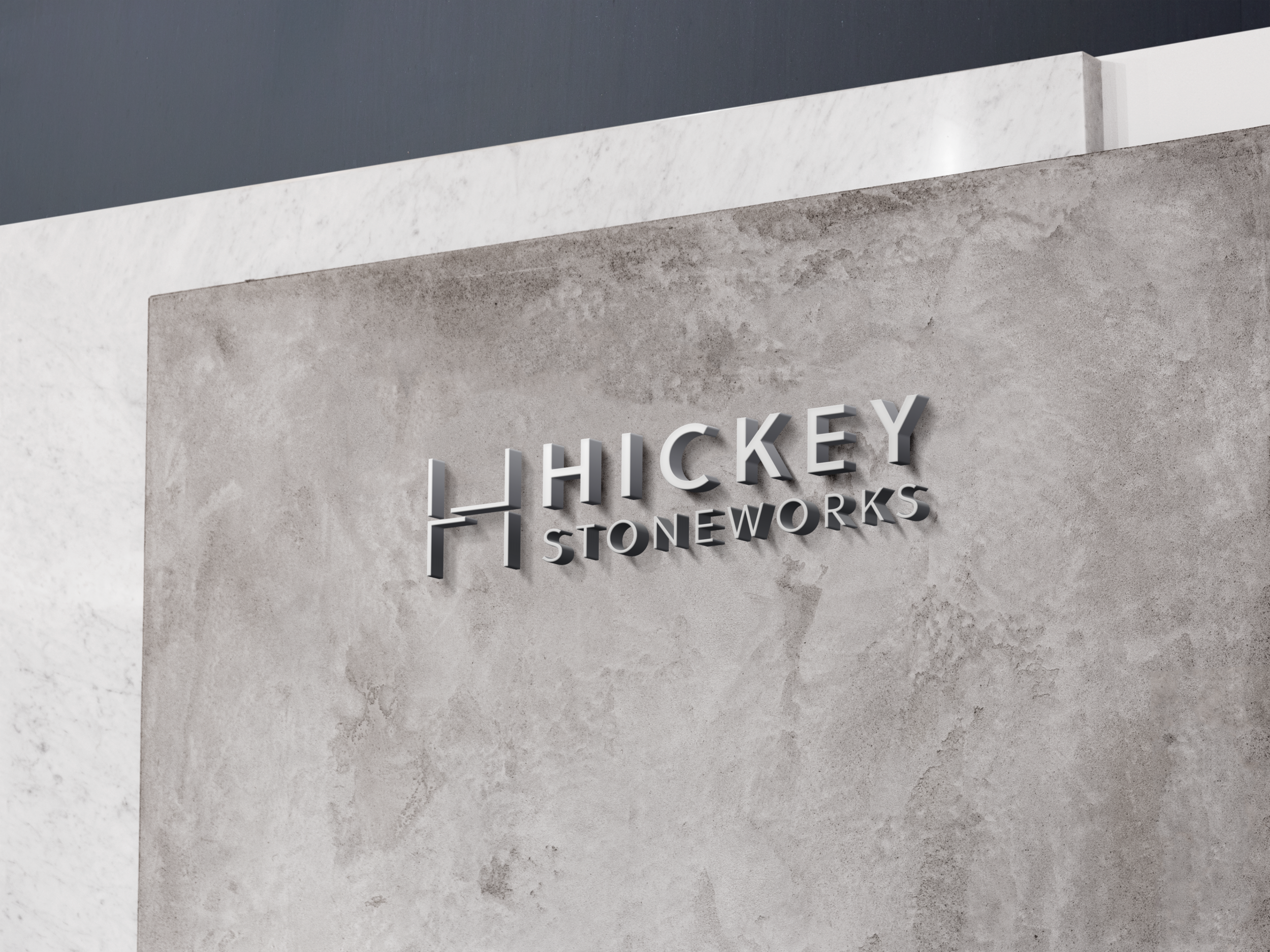 Hickeys White Logo Signage.png