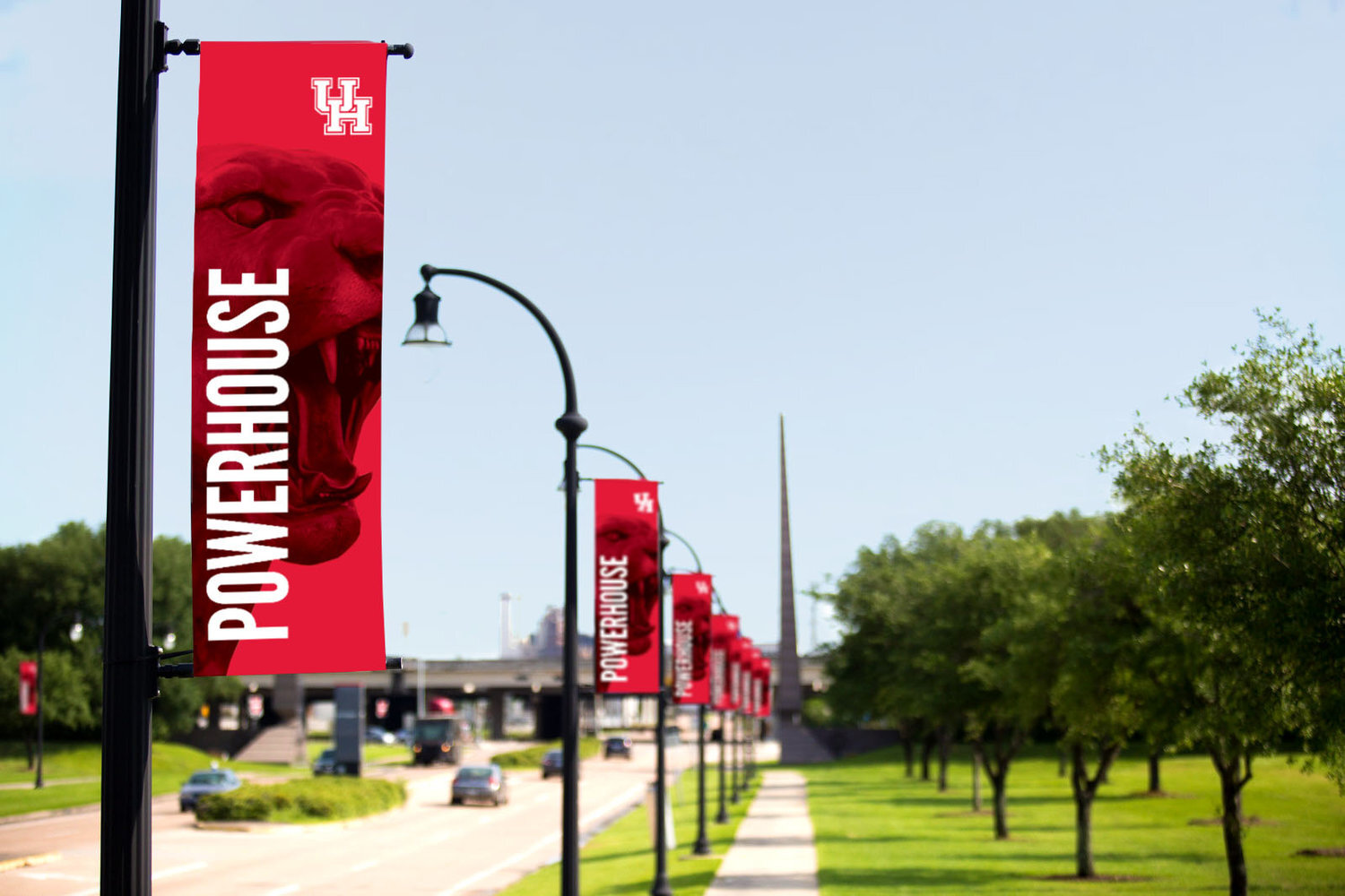 Powerhouse signage as you entered campus.