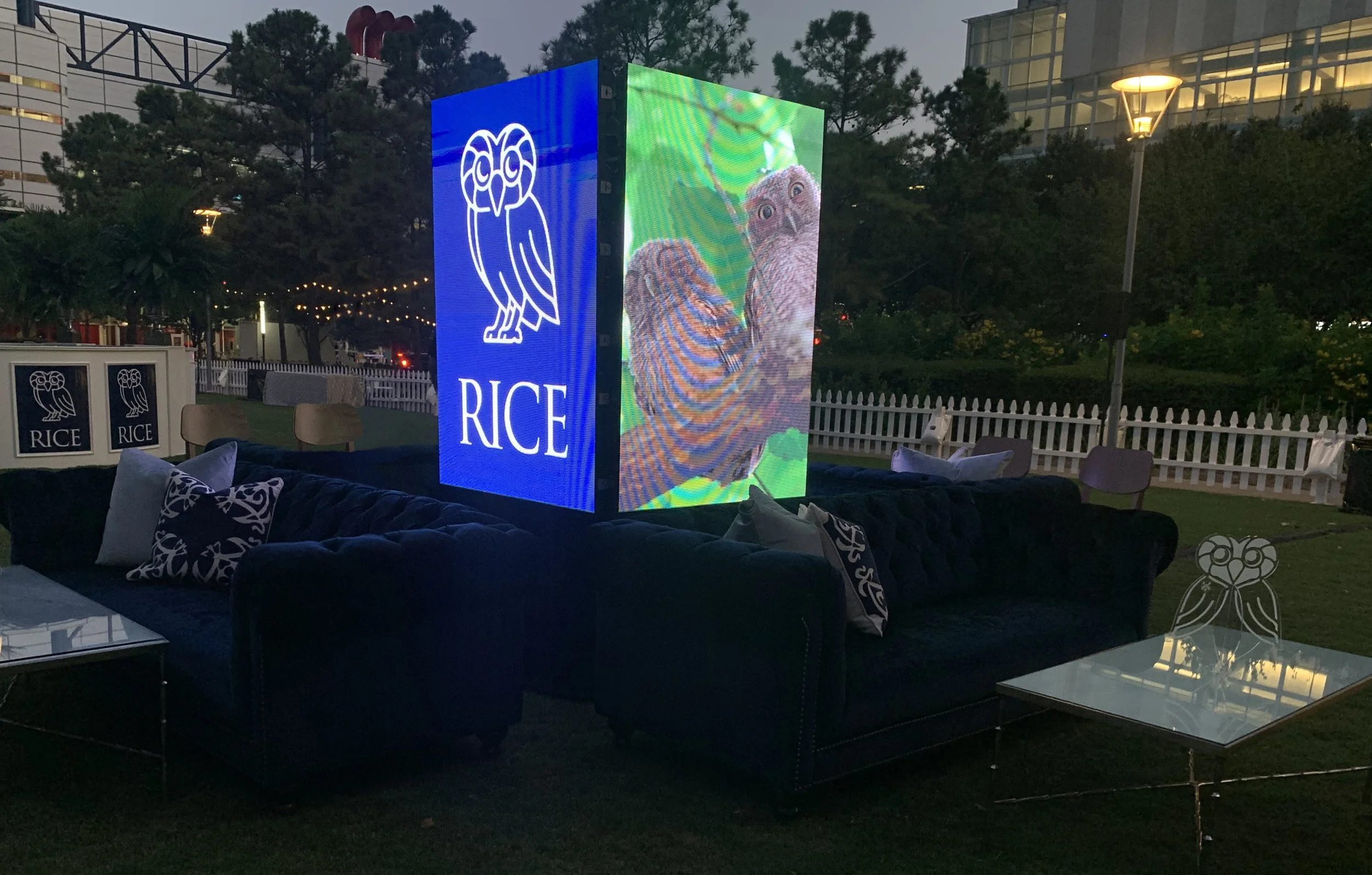 Video board during the H-Town Celebration at The Grove.