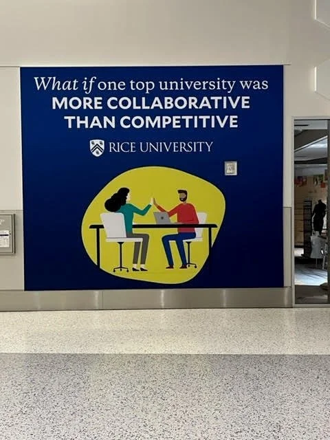 Airport ads in Hobby Airport for NACAC 2022.
