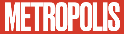 Metropolis text logo in white on red background
