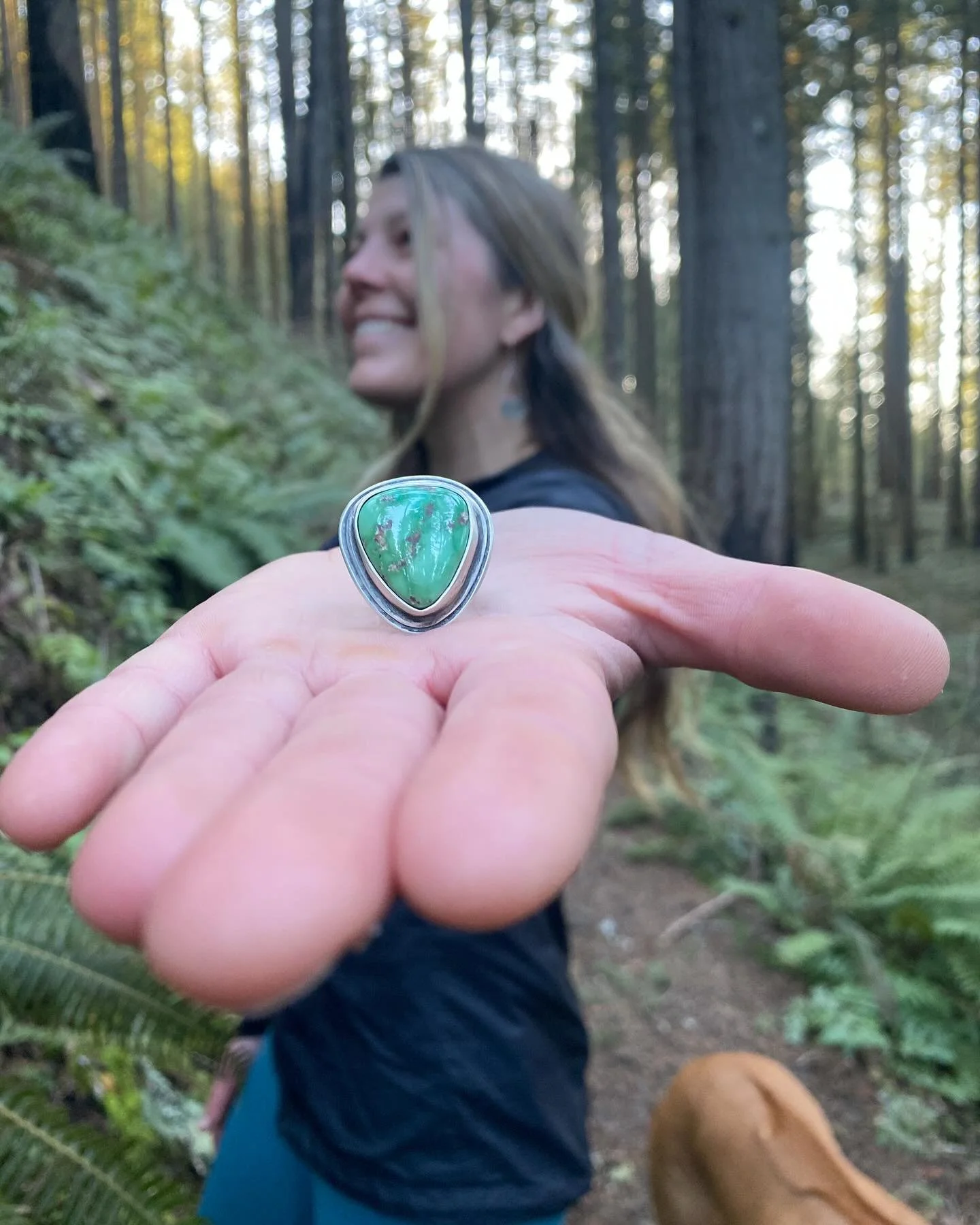 Loving these chunky green Emerald Valley pieces! 

(And my little photo shoots on the PCT with the doggo!)
