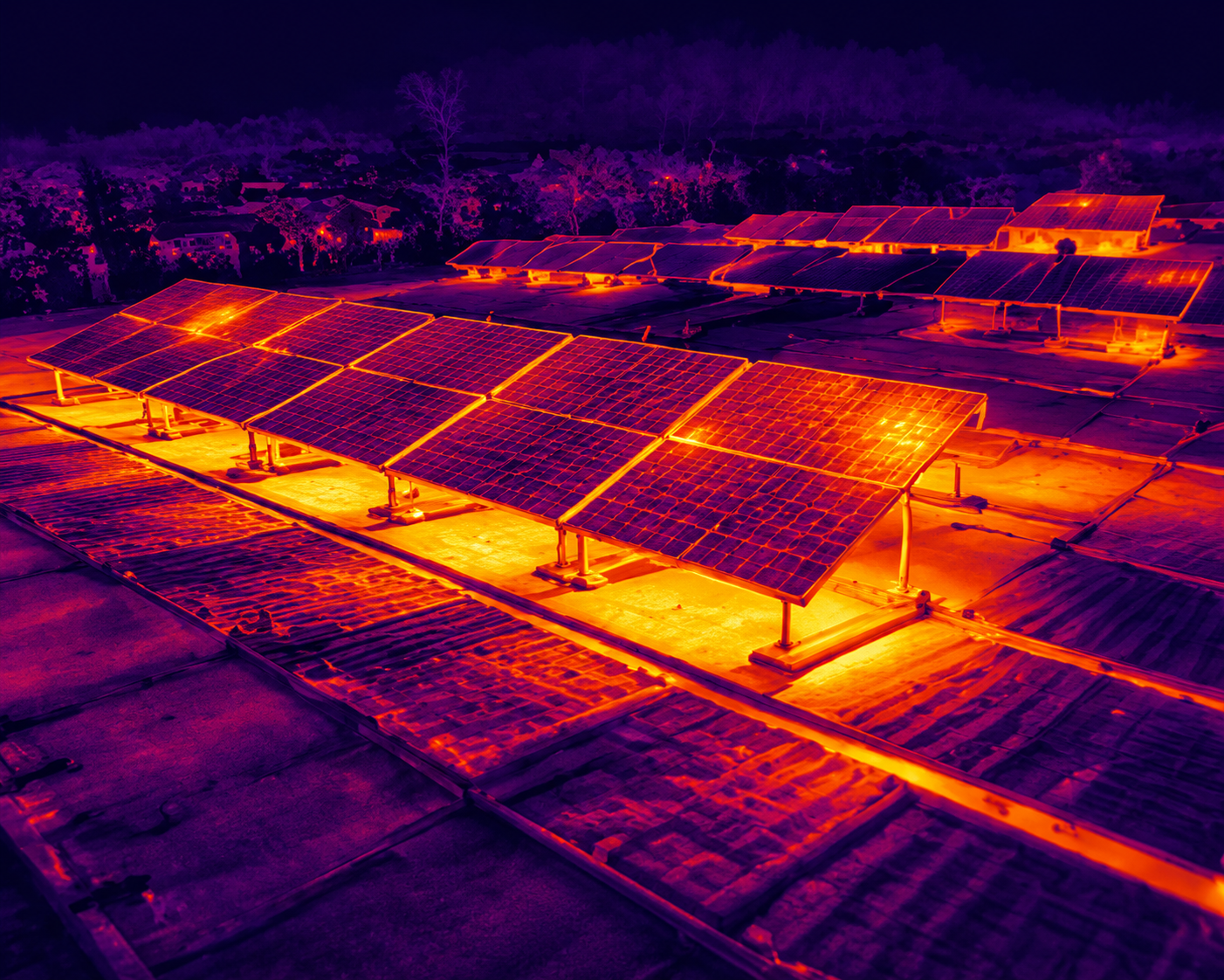 Thermal imaging drone inspection used for utilities, infrastructure, and rooftop analysis