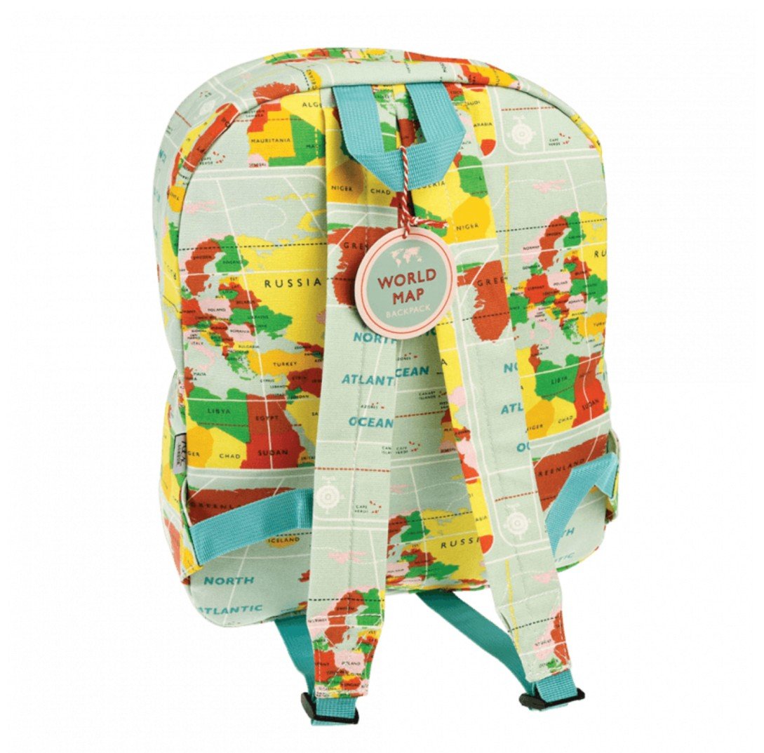 World map backpack travel gift wanderlust
