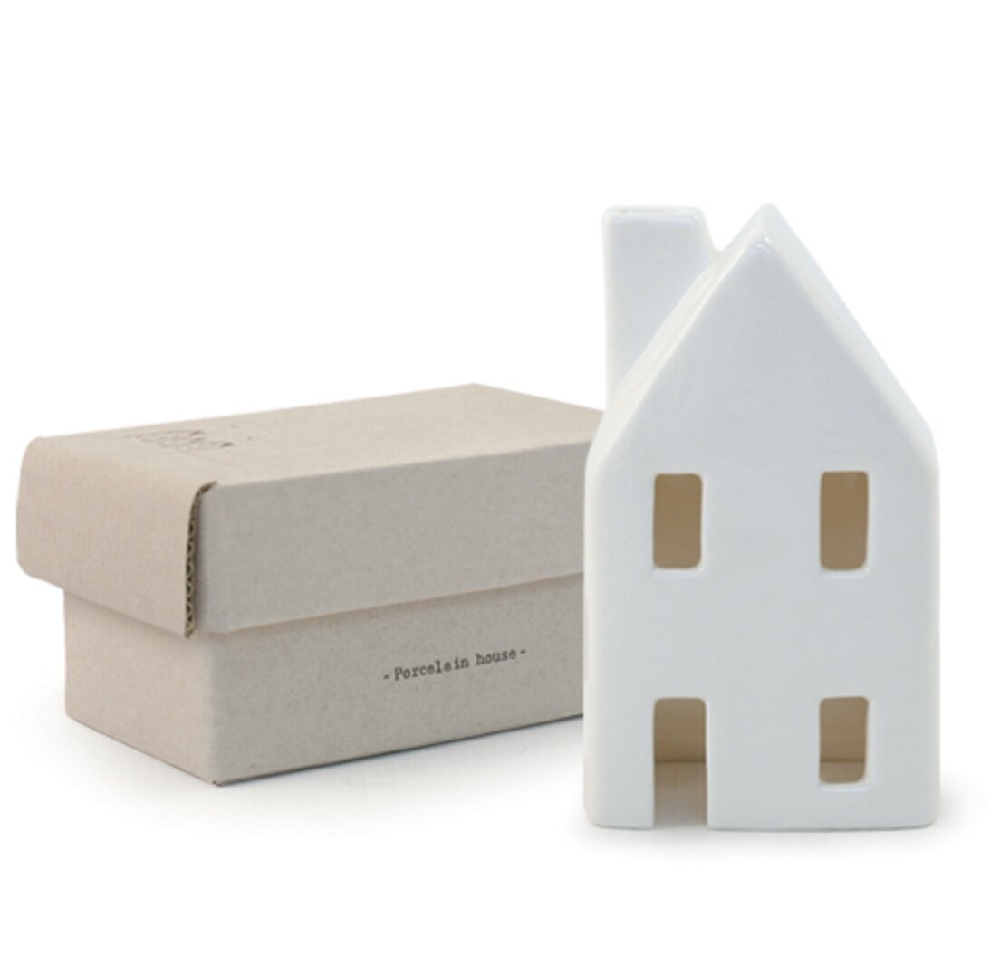 Porcelain tea light house (tall)