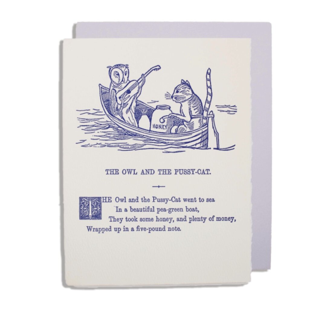 The Owl and the Pussy-cat greetings card