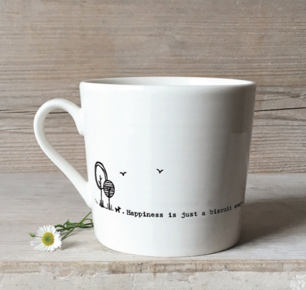 Happiness is just a biscuit away porcelain mug