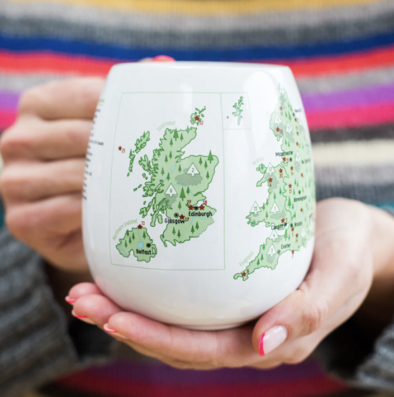 Large ceramic explorer mug of UK sites by Trouvaille