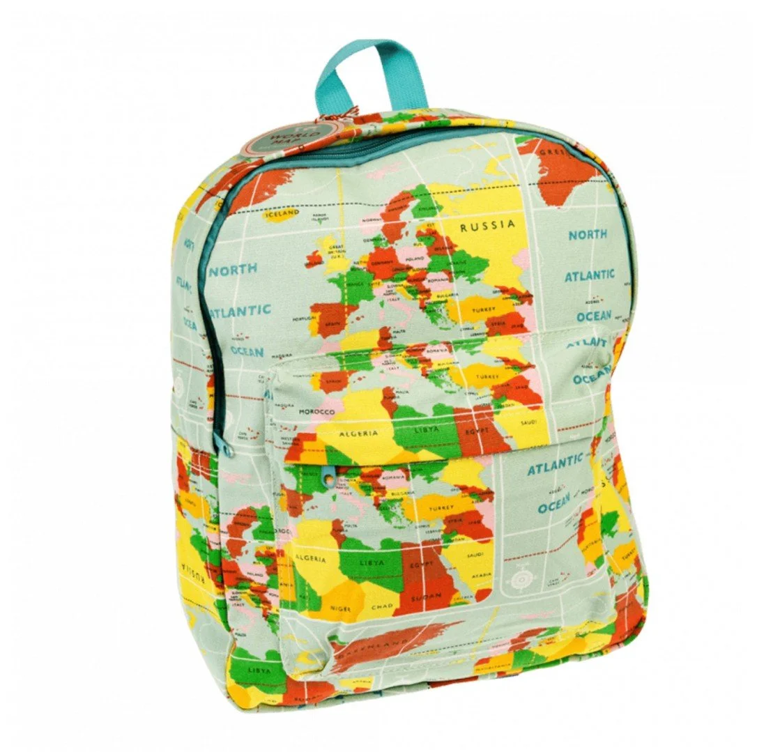 World map backpack from Rex London