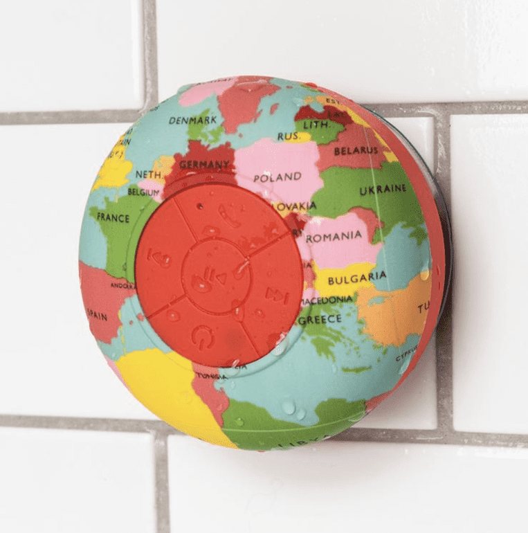 World map bluetooth shower speaker