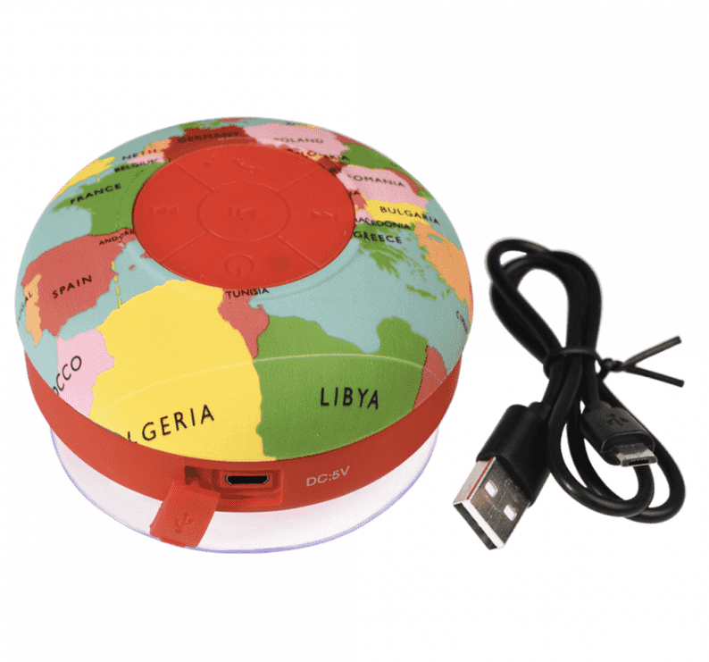 World map bluetooth shower speaker travel gift