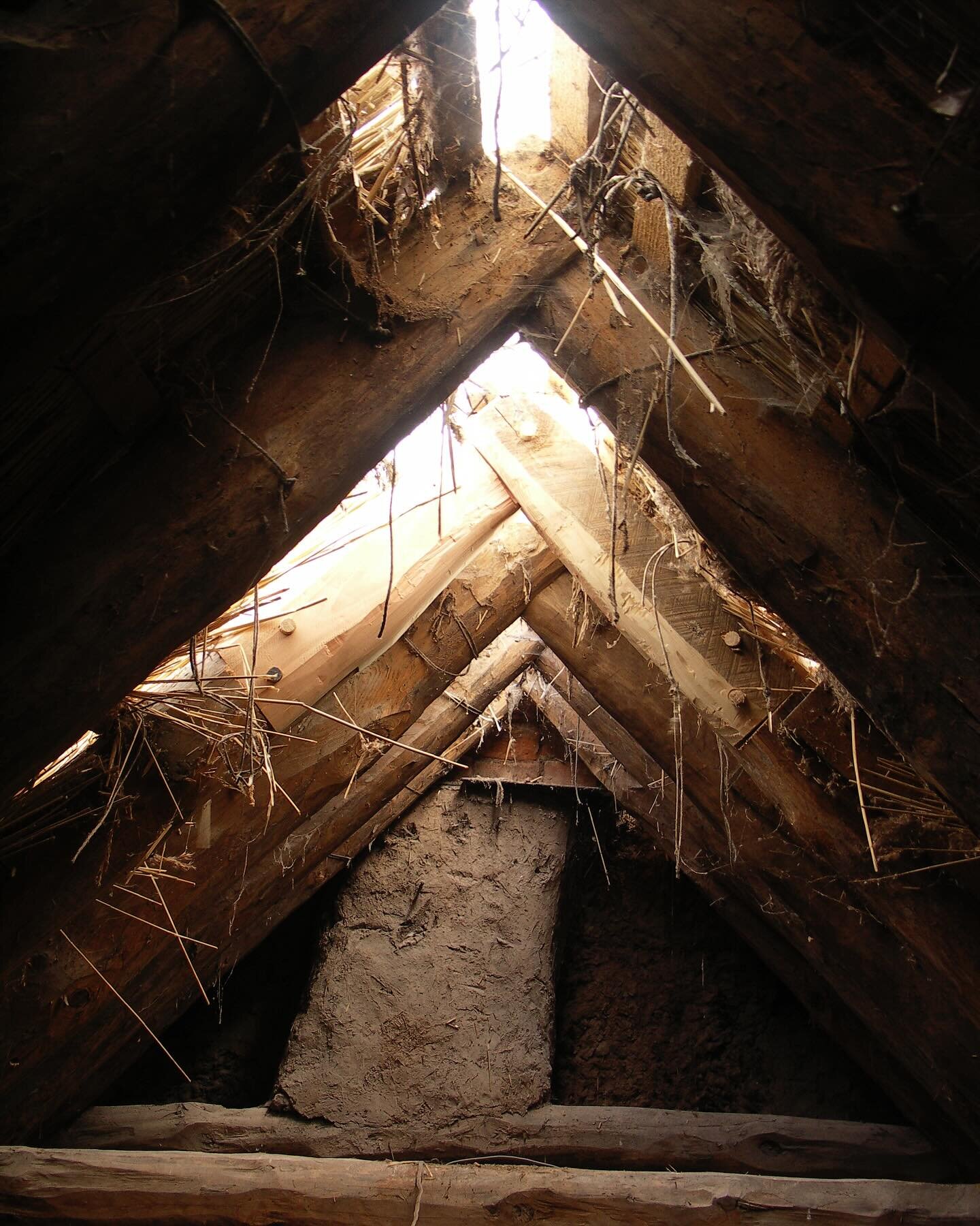 Earthy remnants lurking in attics, behind renders and beneath floors, including hanging lums made of mud and rope, fork marks, footprints, and a beautiful date on a chimney made with a finger. Sorry about the quality of some of the photos&hellip;&hel