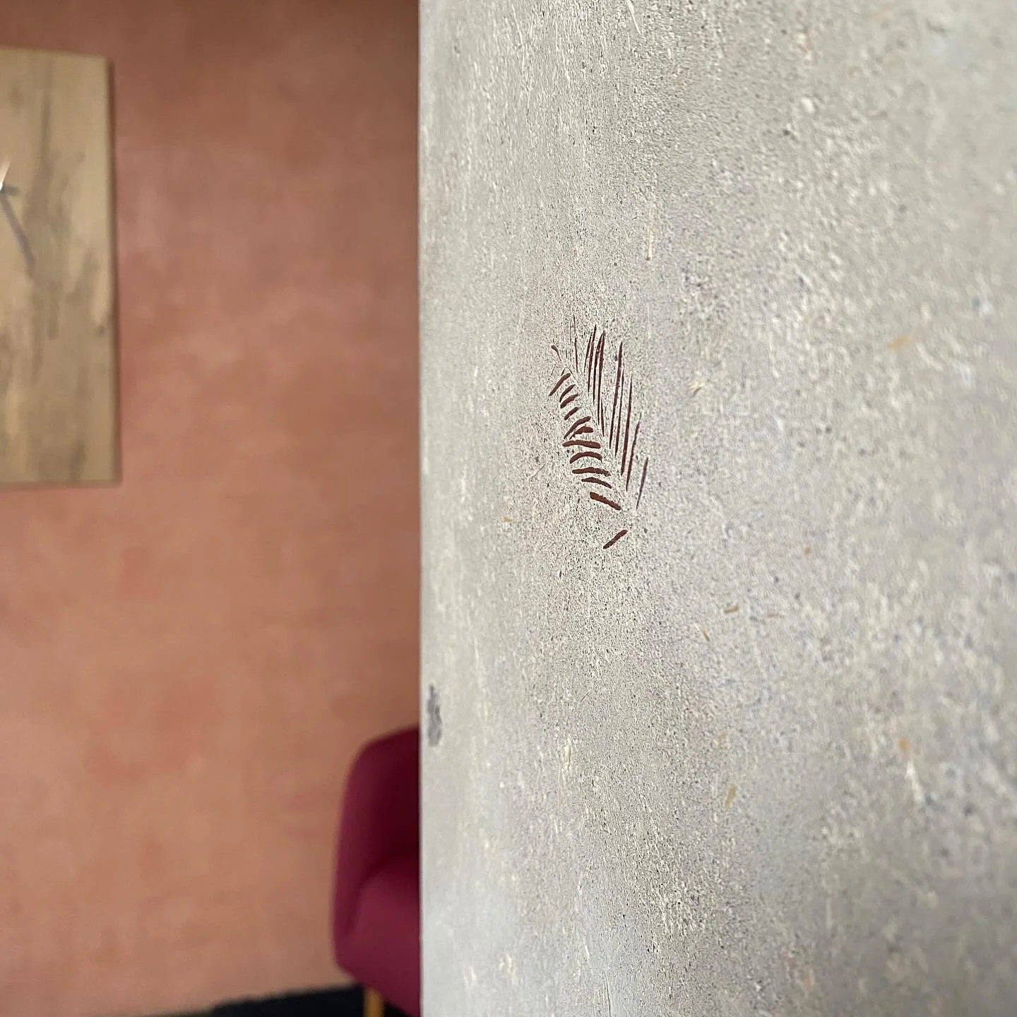 I often talk about the moment a leaf fell into my bucket of clay plaster and ended up in the wall, quite by accident. And this little fossil embedded in the surface was more beautiful because I hadn&rsquo;t planned it. I&rsquo;ve been grappling with 