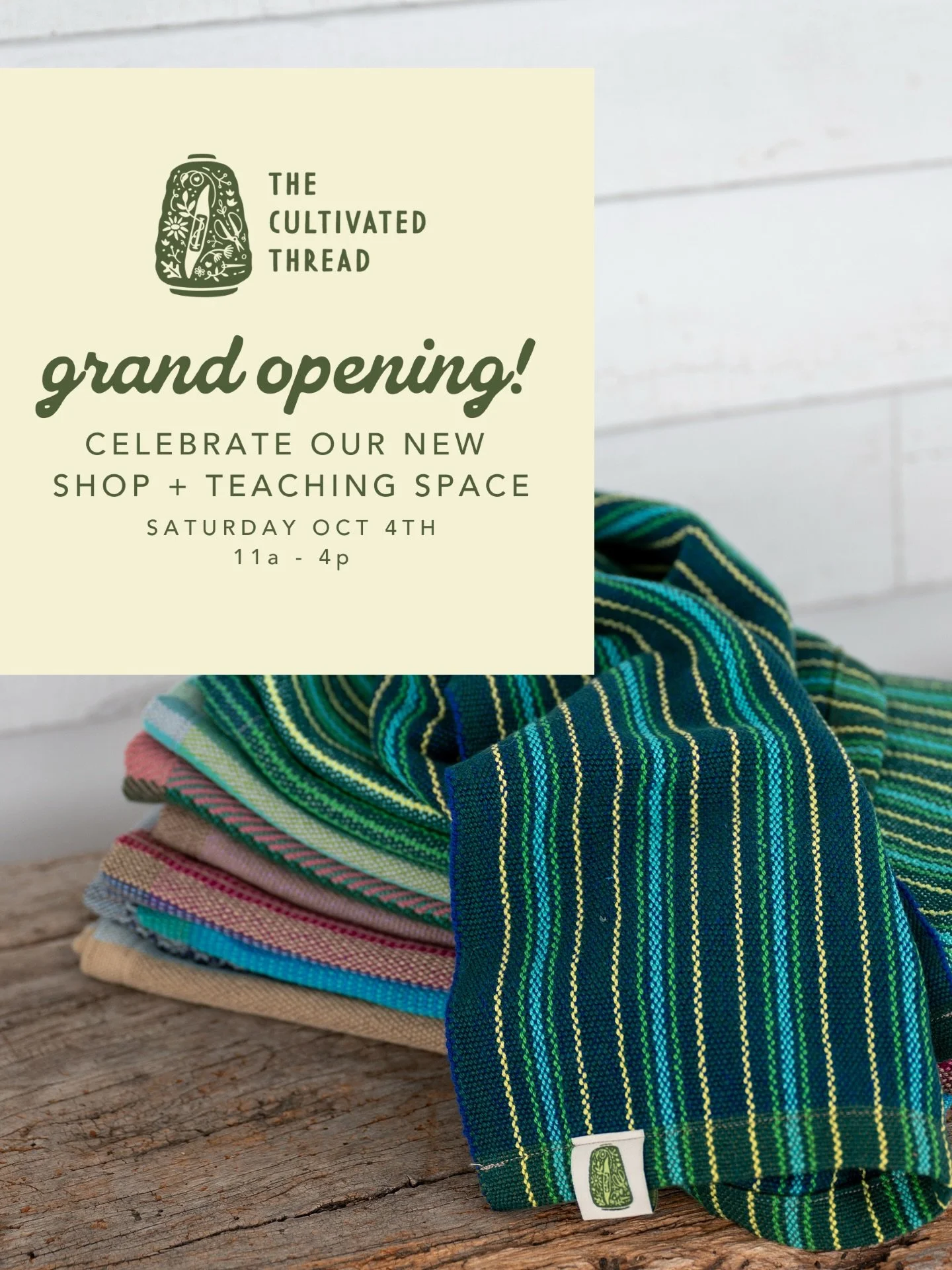 In this new chapter of The Cultivated Thread, we look forward to welcoming visitors and students into our studio to learn about the craft of weaving.

Join us (in one week from today!) during Maine Craft Weekend on Saturday, October 4th from 11am - 5