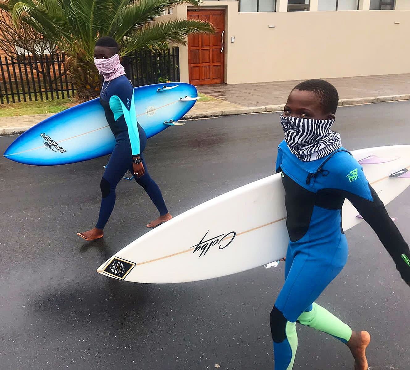 Hello JBay! Indiphile and Khanyisani from our program are representing eThekwini Surfing Association at the SA Junior Champs in JBay. This is super exciting and all the other groms in our program are behind them. Good luck to them both and to the who