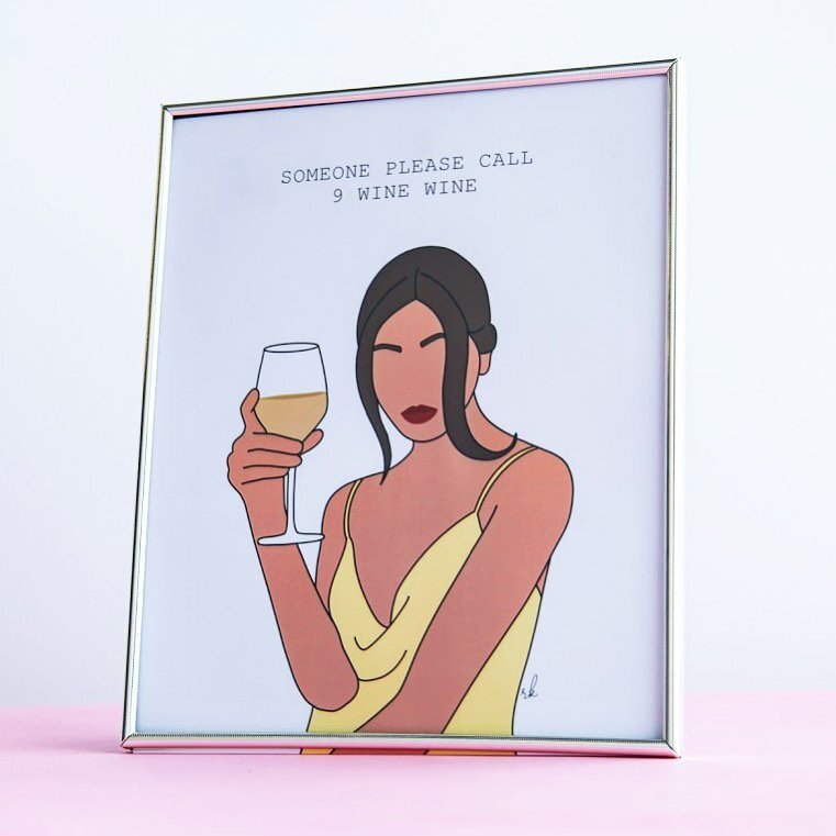 Happy #winewednesday ! Shop this print on my website! Comment below what wine you&rsquo;re drinking tonight! #winelover