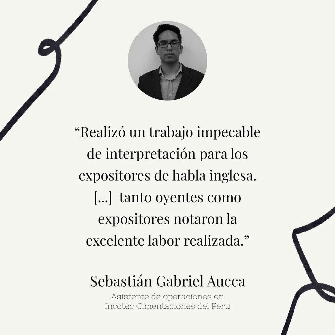 El mejor resultado de un trabajo bien hecho es un cliente feliz 🙌

Les compartimos la experiencia de uno de nuestros clientes, el cual nos contact&oacute; para ofrecer interpretaci&oacute;n simult&aacute;nea espa&ntilde;ol-ingl&eacute;s durante el c