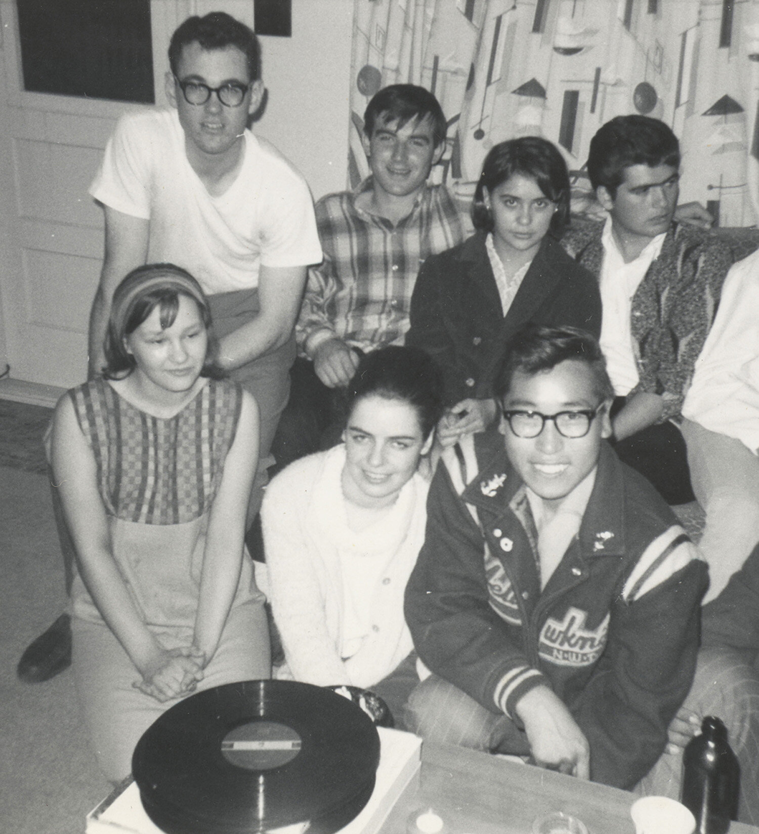 Centennial Barge gathering, 1967. L-R: back: Rick Williams, Ted Wesley, (?), Eddie Bazie. L-R: front: (?), Leslie Wesley, David Evalik (photo courtesy David Evalik)