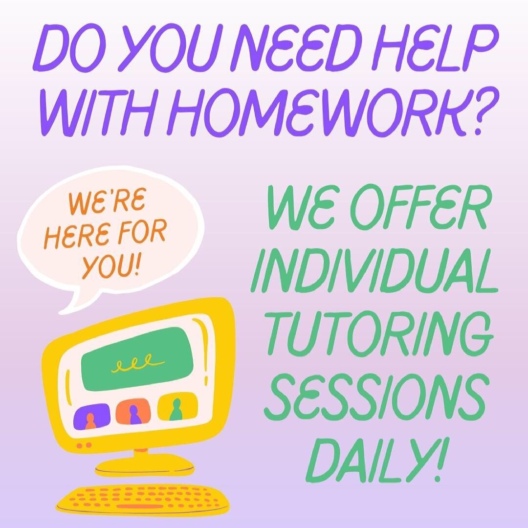 If you&rsquo;re falling behind in your school work don&rsquo;t worry, we got you. Our expert tutors are available daily from 2:15-5:40pm on Zoom. We&rsquo;re not here to judge, just help! ❤️📚

💌 Message us for the link!

#tutoring #onlinetutoring #