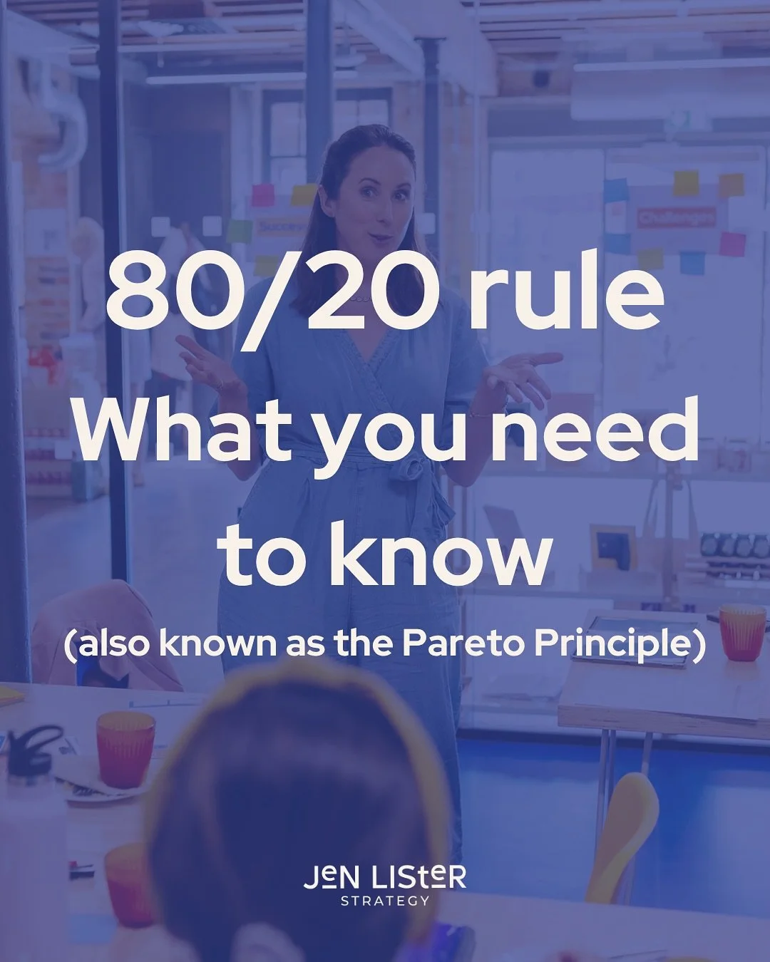 The 80/20 rule came up today in my Strategy Challenge so I had to share this ⚡️🌟🧡

We were talking about that Canva draft you&rsquo;ve got sitting there waiting to finish. The truth is you did 80% of the hard work in 20% of the time. Getting it ove