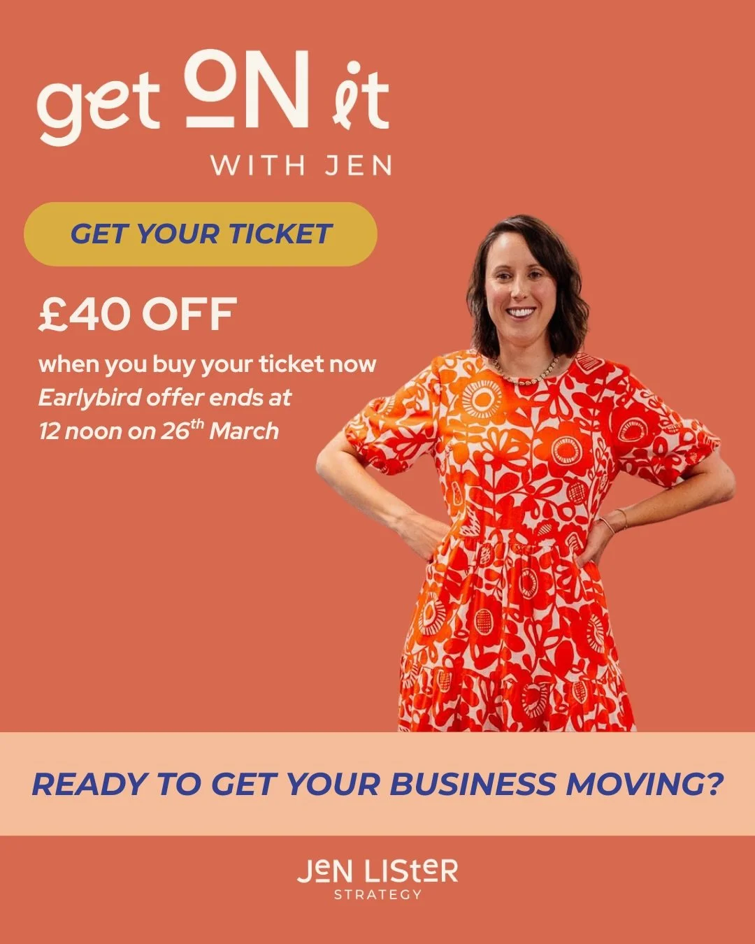 If you are ready to get your business moving come to Get On It with Jen and get clarity, strategy and action taking in your business 🧡

Created for female founders that want an intimate setting to build their business plans and get my eyes on them ?