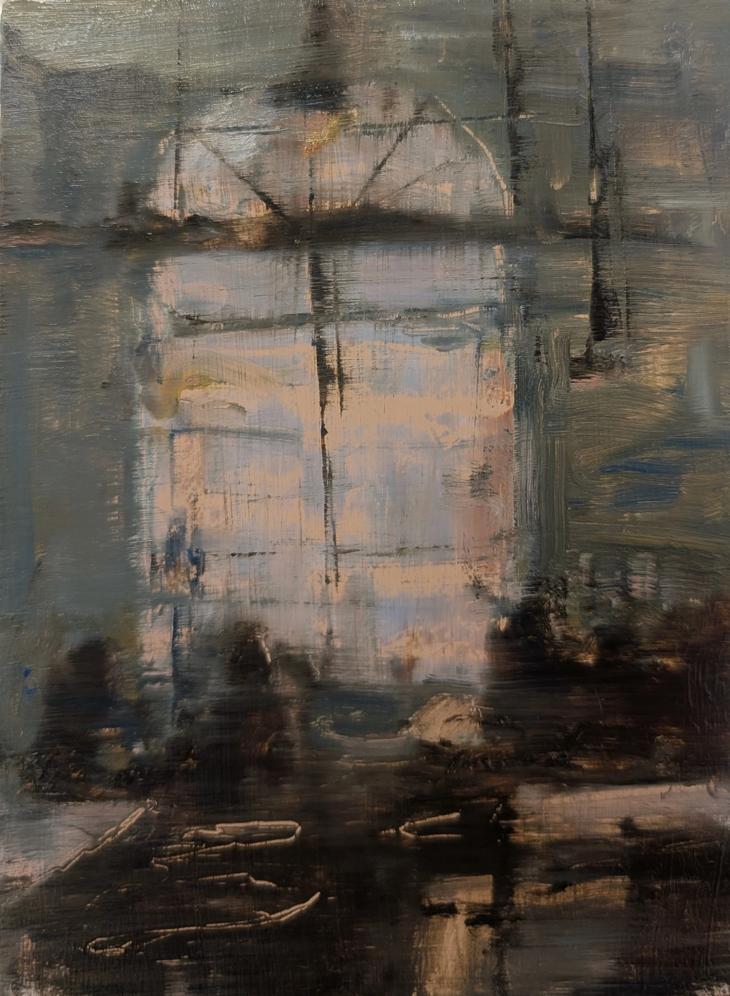 NYC Cafe with green light