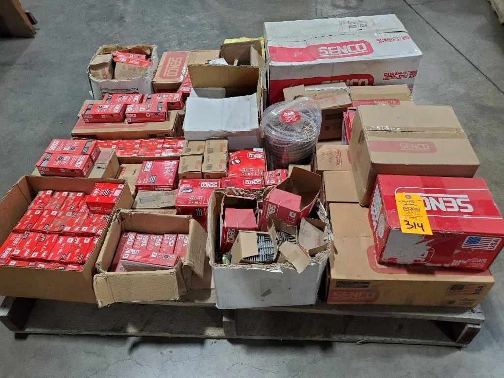 Pallet of Senco Brad Nails and Staples