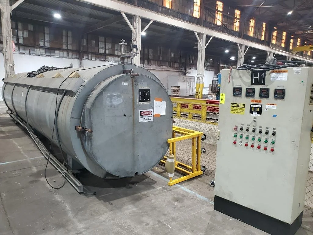 H1 atmosphere annealing furnace, 28 ft, 380V, with 28 ft cart, Parani gauge, digital temperature con