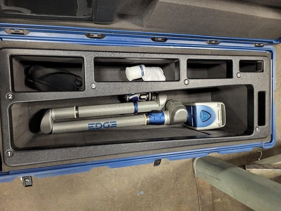Faro Edge inspection arm. Resolution .0290mm. Rev 1.7. Mfg 8/9/2011. Serial # E09-05-11-09306.