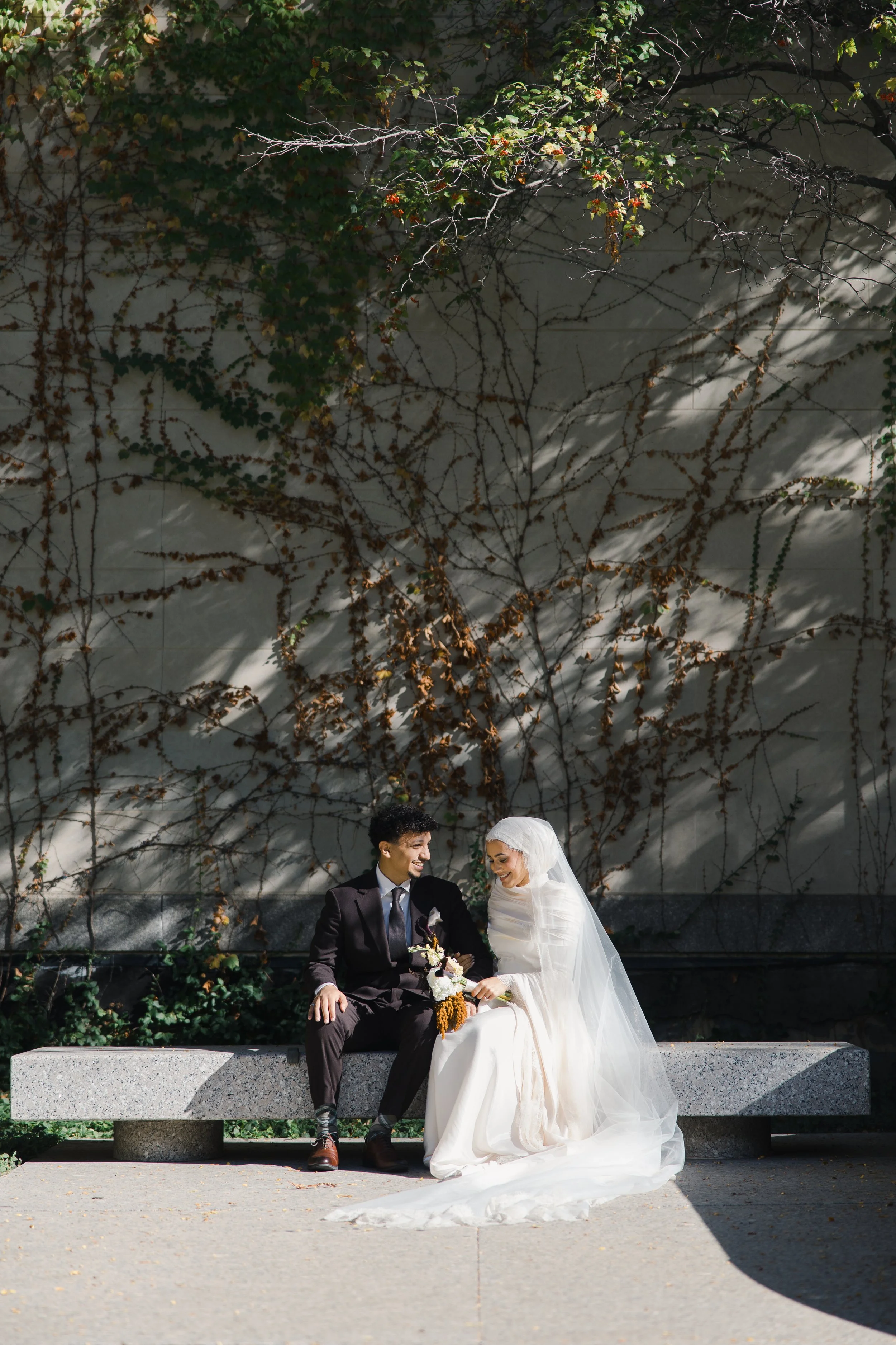 Chicago Art Institute South Garden Wedding Photography October Wedding Fall