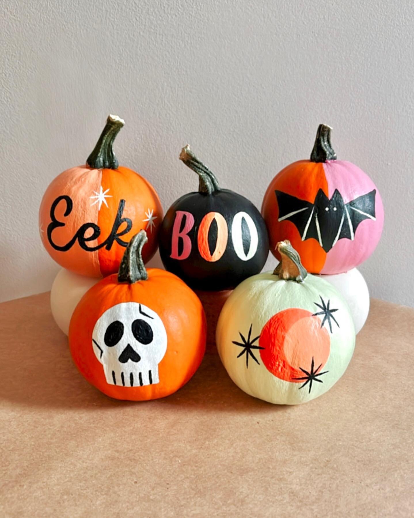 Is it even the week before Halloween if you don&rsquo;t paint mini pumpkins?? 👻 yesterday I took a much needed iPad break and painted these lil guys 🙂 and now they live on my window sill as an extra fun &amp; spooky decoration for Halloween! This i