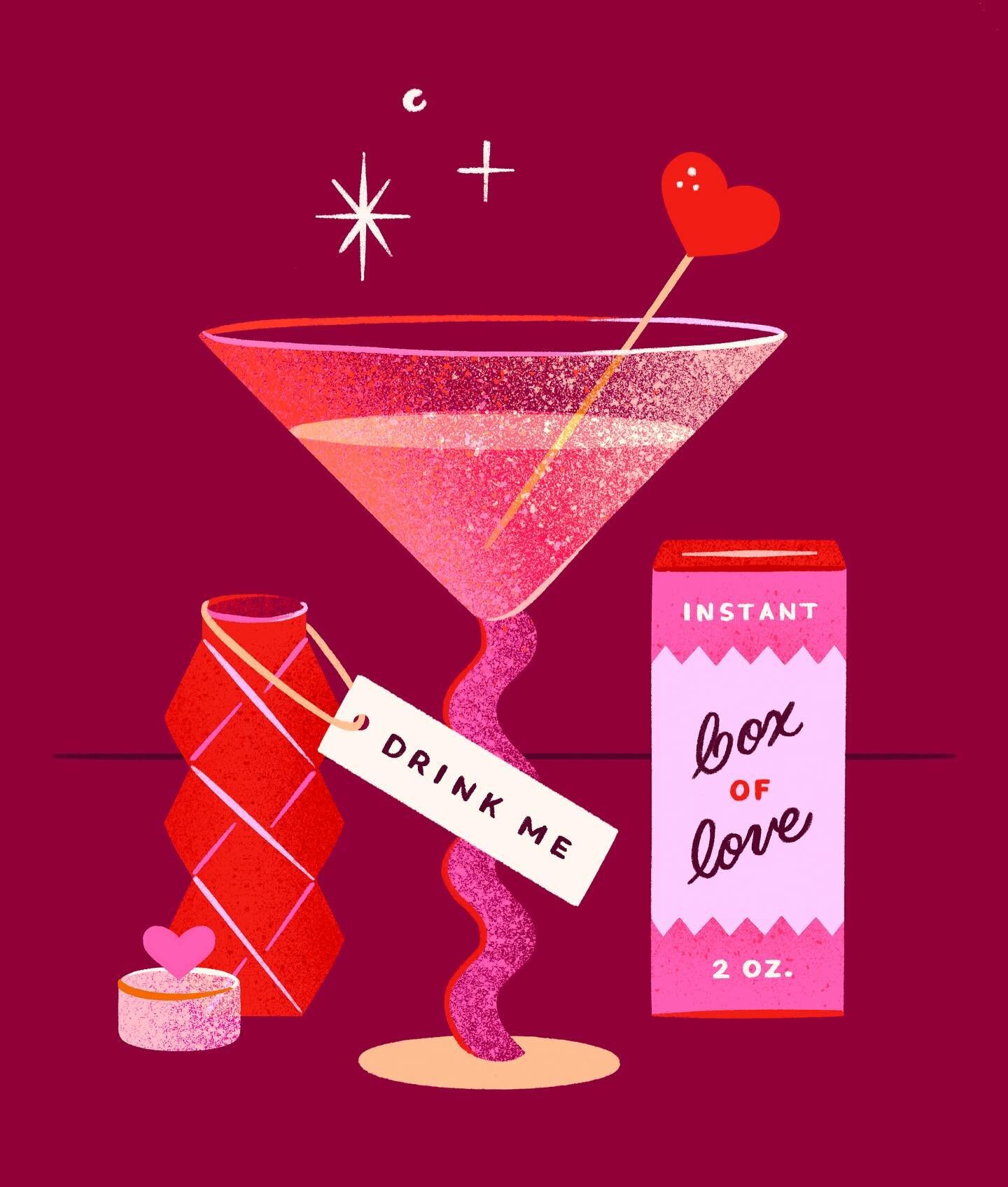 a late night *love potion* entry for prompt 2 of #sweetheartdrawing2024 ! instead of a &ldquo;potion,&rdquo; I feel like I could really get behind a sparkly love martini (made from instant &ldquo;box of love&rdquo; of course 🤣). I know I&rsquo;ve be