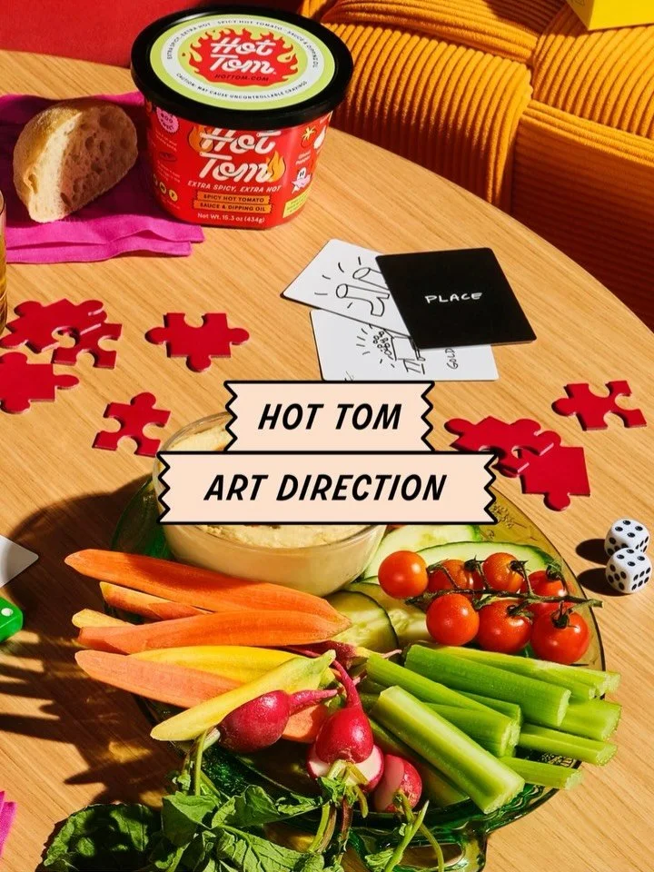 sharing my final (pt. 3) project recap for @hottomdotcom with a peak behind the curtain of how the incredible brand photos - brought to life by @meganmadden + @laureneatsworld - came to be! Art direction is one of my favorite things to offer to brand