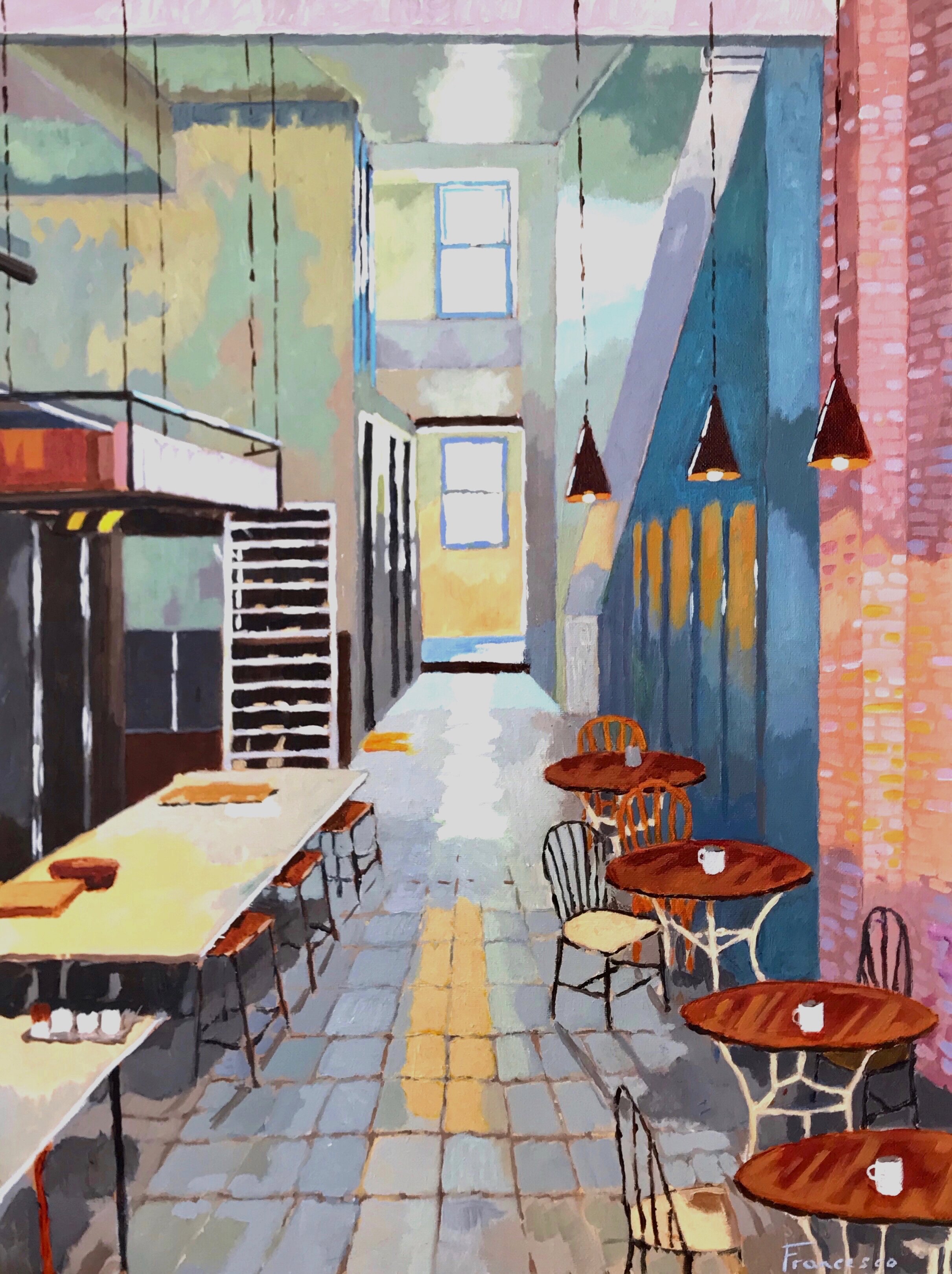 SOLD. Coffee time, 18x24"