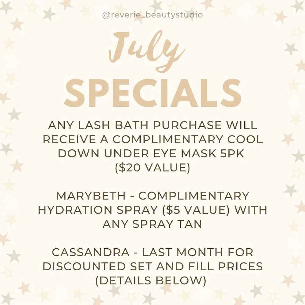 ⭐️ 𝐉𝐔𝐋𝐘 𝐒𝐏𝐄𝐂𝐈𝐀𝐋𝐒! ⭐️

We know you're running low on your lash bath from all of the poolside days and beach trips you've been taking. 🌊

This months special is just for YOU! 🫵🏻

Any Lash Bath purchase will receive a complimentary Cool D