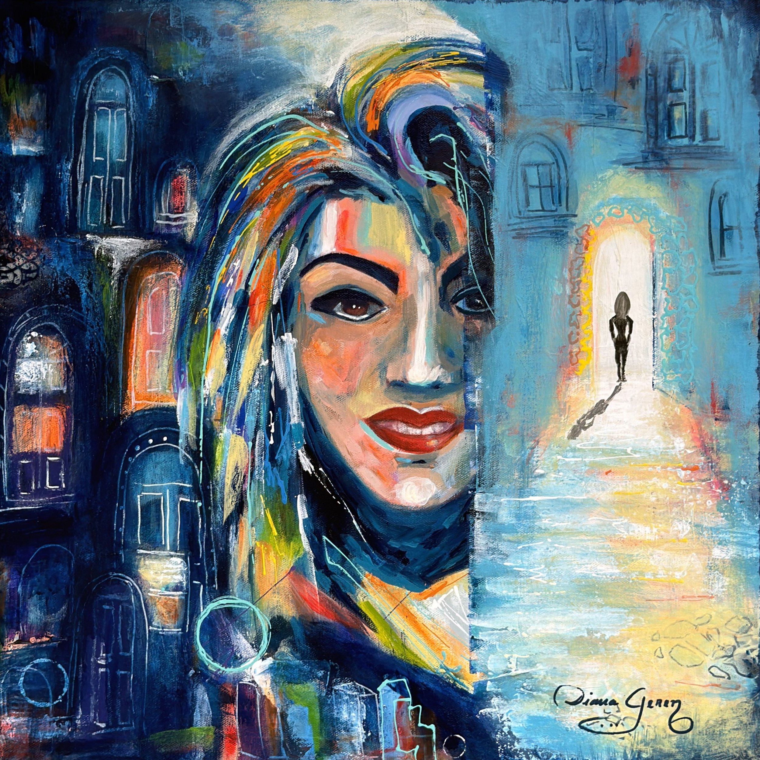 Between Possibilities  /  Original   /  Media :  Mixed Media   /  Dimensions:  20X20x1.5 in  / 2026 /  Price:  1,600.00