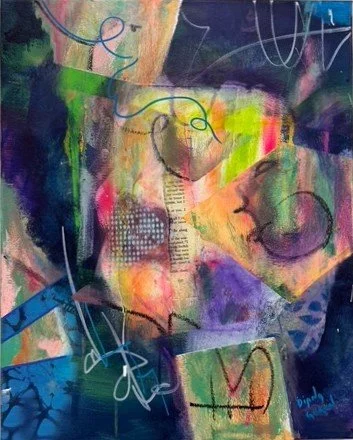Surprise Angel  /  Original   /  Media :  Mixed Media   /  Dimensions:  17.25x21.25 in with Black Flouting Frame  / 2026 /  Price:  1,466.00