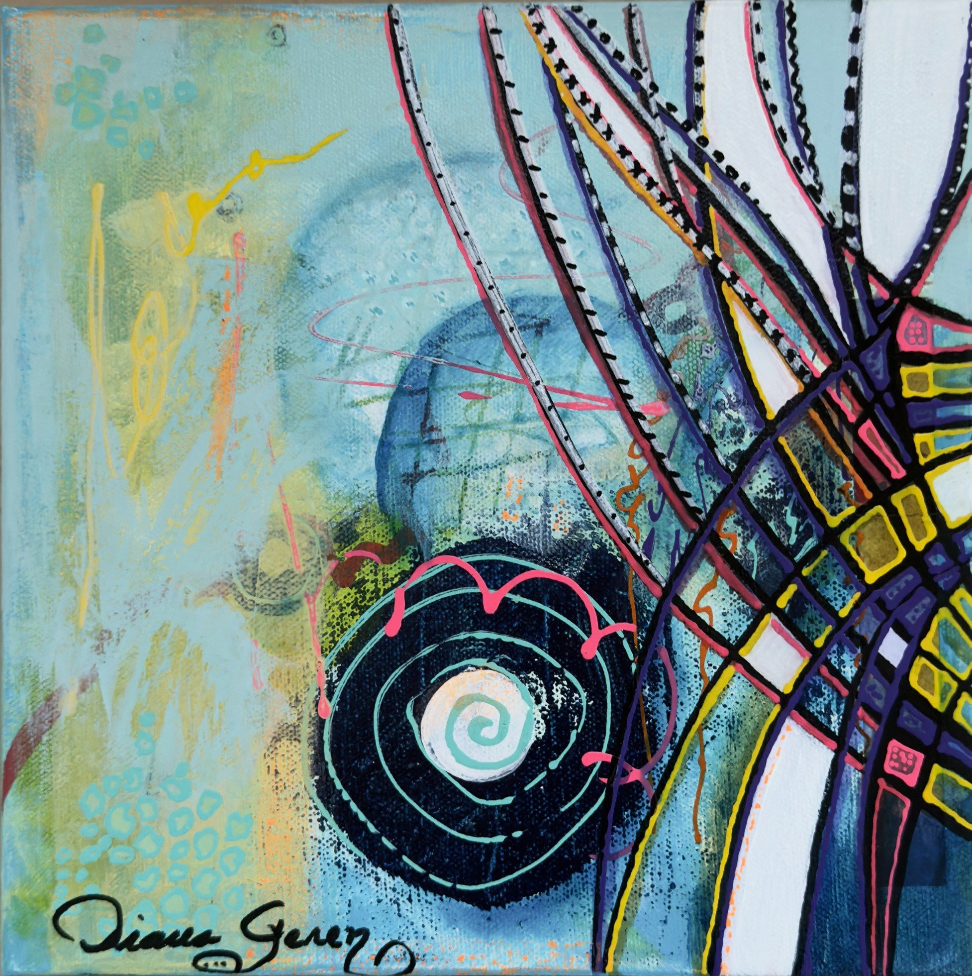 Layers of Possibilities  /  Original   /  Media :  Mixed Media   /  Dimensions:  10X10x1.5 in  /  Price:  400.00  SOLD