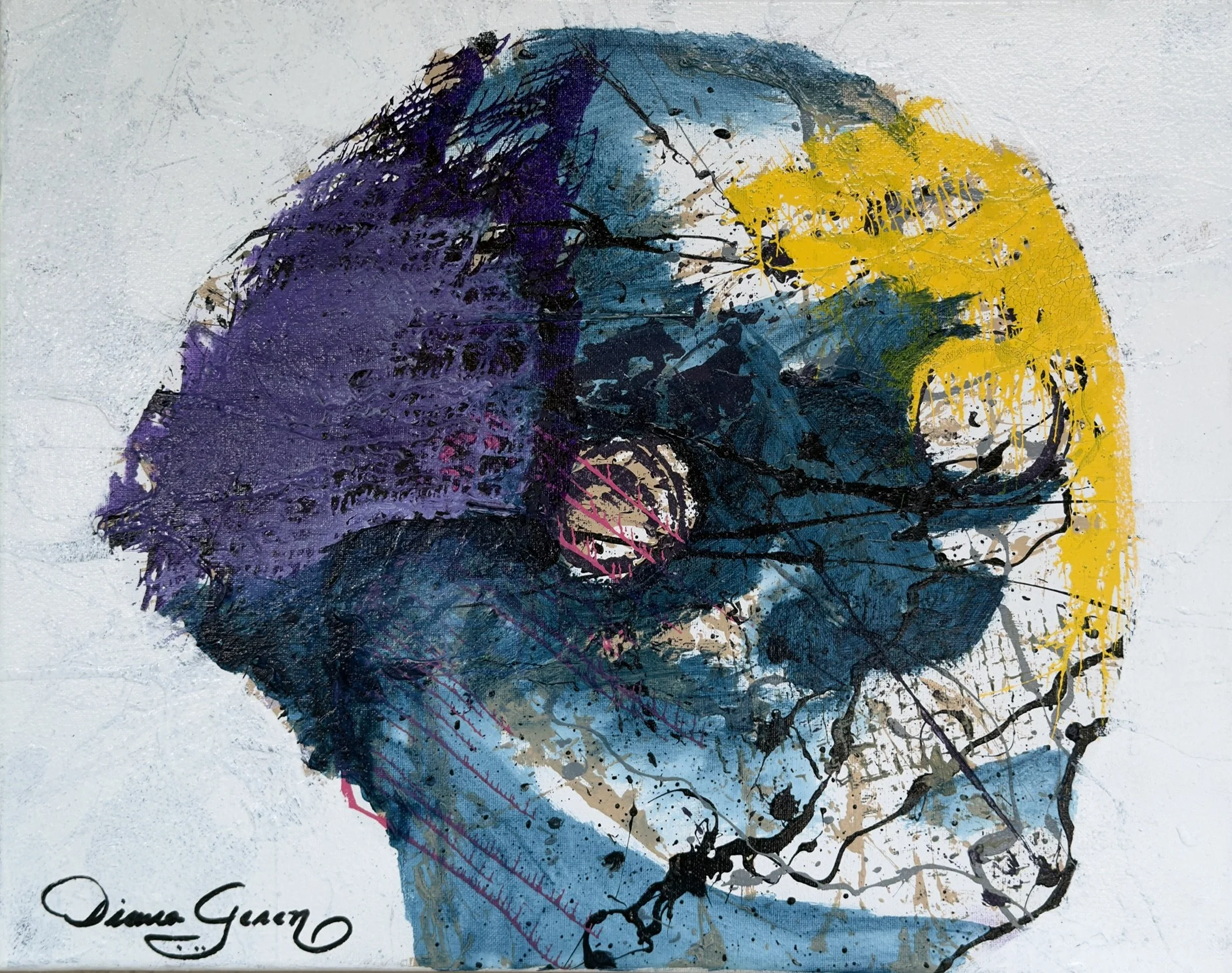 Player Angel   /  Original   /  Media :  Mixed Media   /  Dimensions:  17.25x21.25 in with Black Flouting Frame  / 2026 /  Price:  1,466.00